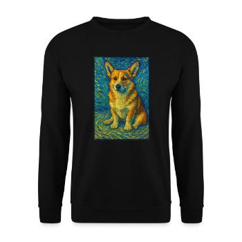 Corgi in the whirl - Unisex Sweatshirt - black - Front - Alina (178cm) & Michal (187cm)