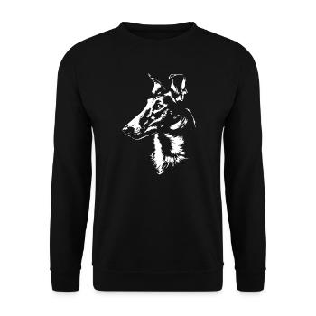 Collie Shorthair Silhouette Chiens Portrait Wilsigns - Sweat-shirt Unisexe - noir - Devant - Alina (178cm) & Michal (187cm)