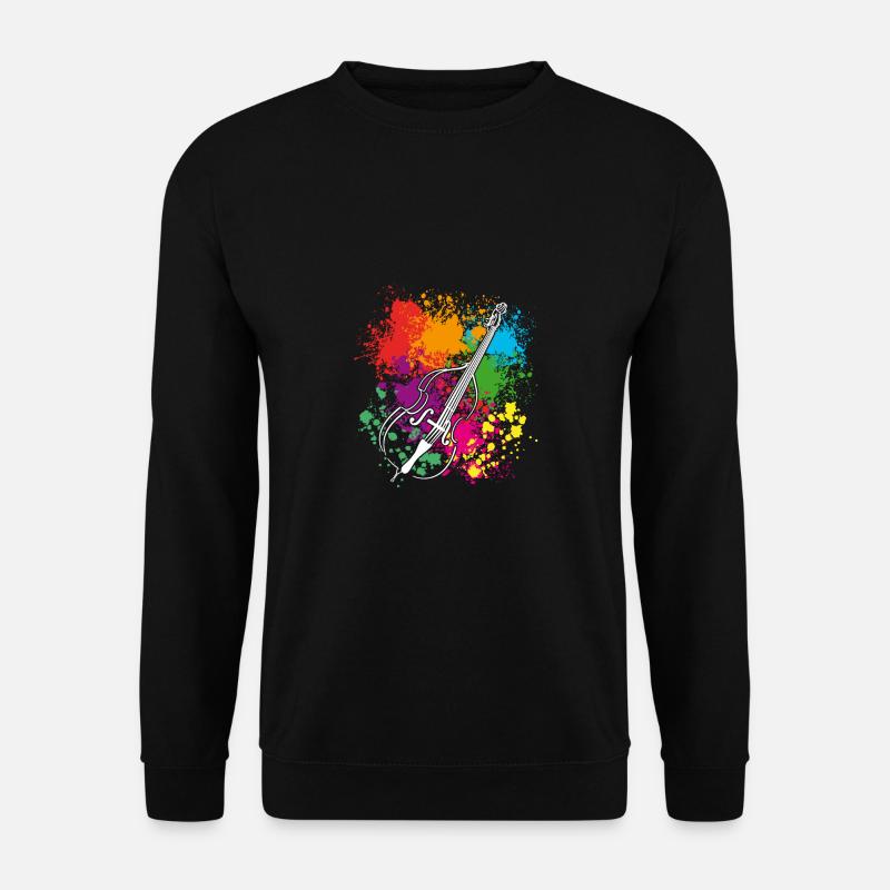 Kontrabass - Farbkleckse - Unisex Pullover - Schwarz