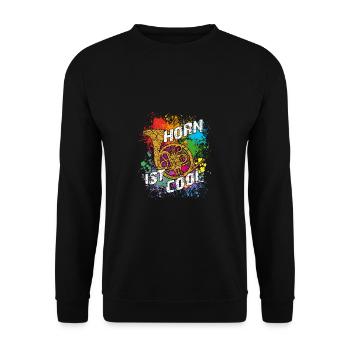 Horn is cool - Unisex Sweatshirt - black - Front - Alina (178cm) & Michal (187cm)