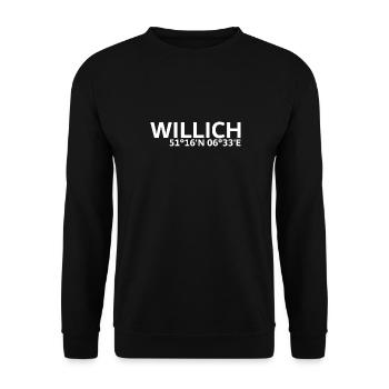 Willich Koordinaten - Unisex Pullover - Schwarz - Vorne - Alina (178cm) & Michal (187cm)