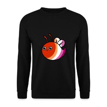 Lesbian Bee Orange Pink Lesbian Pride - Unisex Sweatshirt - black - Front - Alina (178cm) & Michal (187cm)