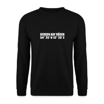 Bergen on Rügen coordinates - Unisex Sweatshirt - black - Front - Alina (178cm) & Michal (187cm)