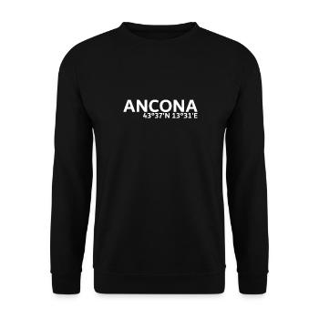 Ancona Koordinaten - Unisex Pullover - Schwarz - Vorne - Alina (178cm) & Michal (187cm)