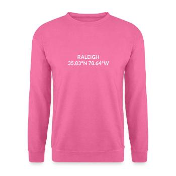 Raleigh North Carolina USA Koordinaten - Unisex Pullover - Pink - Vorne