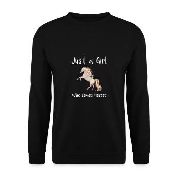 Juste une fille qui aime les chevaux Design équestre - Sweat-shirt Unisexe - noir - Devant - Alina (178cm) & Michal (187cm)