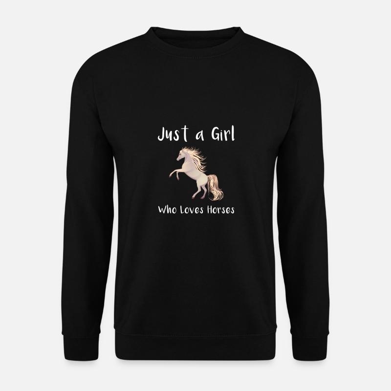Bare en jente som elsker hester - Genser unisex - svart