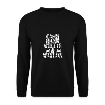 Bargeld an Willie Waylon - Unisex Pullover - Schwarz - Vorne - Alina (178cm) & Michal (187cm)