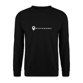Coordonnées de Lunebourg - Sweat-shirt Unisexe - noir - Devant - Alina (178cm) & Michal (187cm)