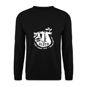 Climb Like Sloth Take Your Time Bouldering Rock Cl - Unisex Pullover - Schwarz - Vorne - Alina (178cm) & Michal (187cm)