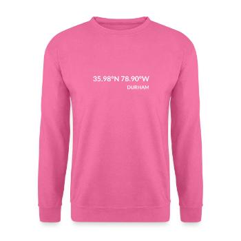Durham North Carolina USA Koordinaten - Unisex Pullover - Pink - Vorne