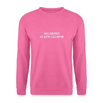 Hillsboro Oregon USA Koordinaten - Unisex Pullover - Pink - Vorne