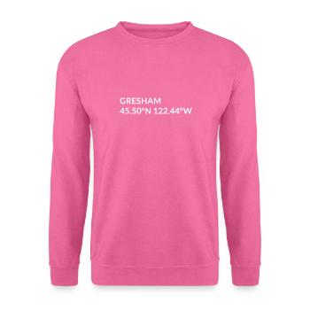 Gresham Oregon USA Koordinaten - Unisex Pullover - Pink - Vorne