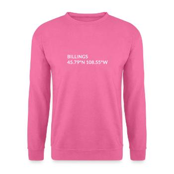 Billings, Montana, USA Coordinates - Unisex Sweatshirt - pink - Front