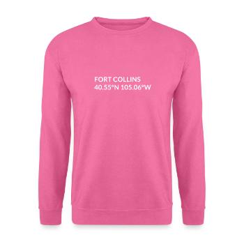 Fort Collins Colorado USA Koordinaten - Unisex Pullover - Pink - Vorne