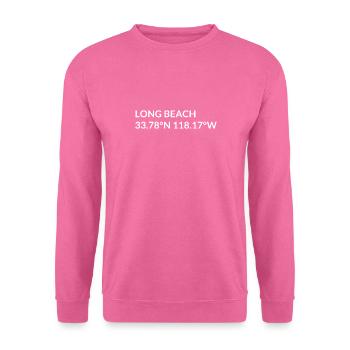 Long Beach California USA Koordinaten - Unisex Pullover - Pink - Vorne