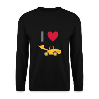 ★ Design colors can be changed ★ I love wheel loaders - Unisex Sweatshirt - black - Front - Alina (178cm) & Michal (187cm)