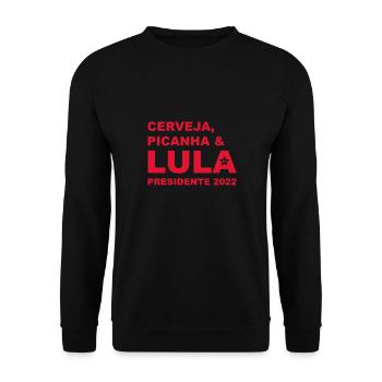 Lula Presidente 2022 - Cerveja, Picanha & Lula 22 - Unisex Sweatshirt - black - Front - Alina (178cm) & Michal (187cm)