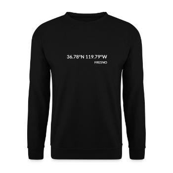 Fresno, California, United States Coordinates - Unisex Sweatshirt - black - Front - Alina (178cm) & Michal (187cm)
