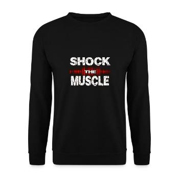 bodybuilding shock muscle pump sport protein en forme - Sweat-shirt Unisexe - noir - Devant - Alina (178cm) & Michal (187cm)