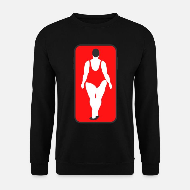 Dicke Frau im Badeanzug - Unisex Pullover - Schwarz