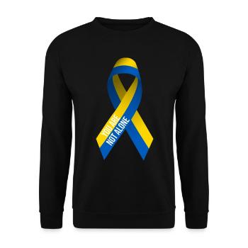 Support Ukraine Peace Design - Not Alone - Unisex Sweatshirt - black - Front - Alina (178cm) & Michal (187cm)