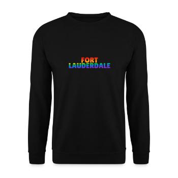 Fort Lauderdale Regenbogen LGBTQ Gay Pride - Unisex Pullover - Schwarz - Vorne - Alina (178cm) & Michal (187cm)
