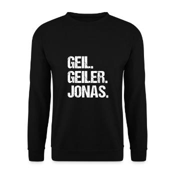 Jonas - Unisex Pullover - Schwarz - Vorne - Alina (178cm) & Michal (187cm)
