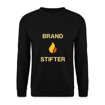 ★ design colors changeable ★ arsonists (fire) - Unisex Sweatshirt - black - Front - Alina (178cm) & Michal (187cm)