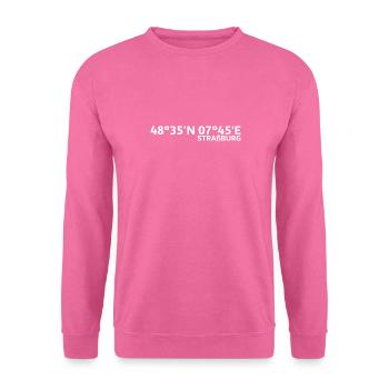 Coordonnées de Strasbourg - Sweat-shirt Unisexe - rose - Devant