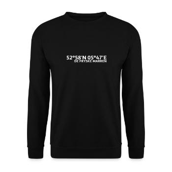 Coordonnées de De Fryske Marren - Sweat-shirt Unisexe - noir - Devant - Alina (178cm) & Michal (187cm)
