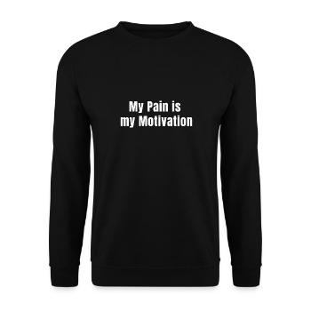 My Pain is My Motivation Shirt Growth & Basketball - Unisex Sweatshirt - black - Front - Alina (178cm) & Michal (187cm)