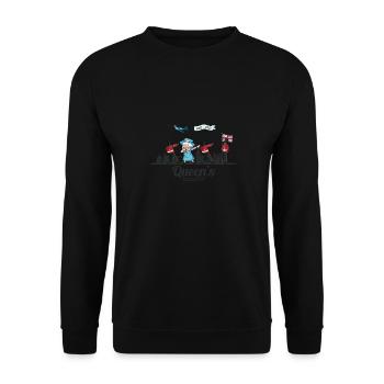 Dabbing British Queen Monarchy Platinum Jubilee - Unisex Sweatshirt - black - Front - Alina (178cm) & Michal (187cm)