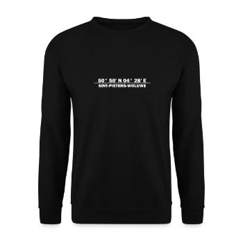 Sint-Pieters-Woluwe Koordinaten - Unisex Pullover - Schwarz - Vorne - Alina (178cm) & Michal (187cm)