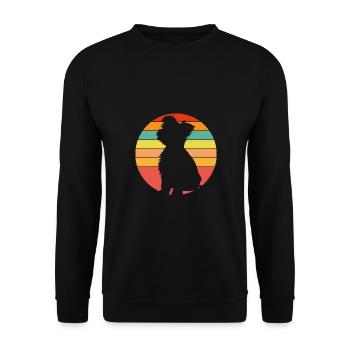 Yorkie Yorkshire Terrier Silhouette sur la roue chromatique - Sweat-shirt Unisexe - noir - Devant - Alina (178cm) & Michal (187cm)