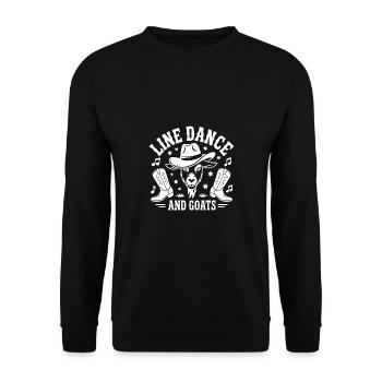 Goats and Line Dance Funny Goat with Stetson - Unisex Sweatshirt - black - Front - Alina (178cm) & Michal (187cm)