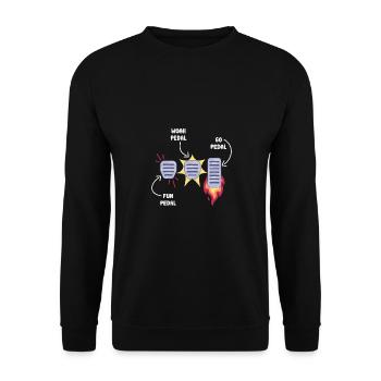 Manuelle Schaltung Pedale / Fahrschule Fahrlehrer - Unisex Pullover - Schwarz - Vorne - Alina (178cm) & Michal (187cm)
