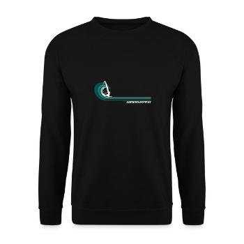 Windsurfing Windsurfer Wellenweiten Wind Wasser - Unisex Pullover - Schwarz - Vorne - Alina (178cm) & Michal (187cm)