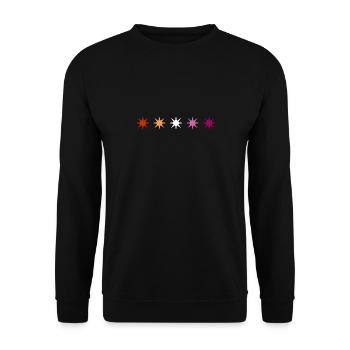 Subtle Lesbian Pride stars - Unisex Sweatshirt - black - Front - Alina (178cm) & Michal (187cm)