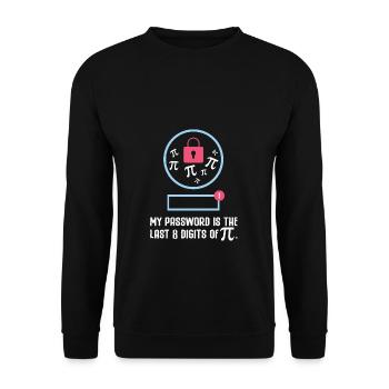 Math Teacher My Password is the Last 8 Digits of - Unisex Pullover - Schwarz - Vorne - Alina (178cm) & Michal (187cm)