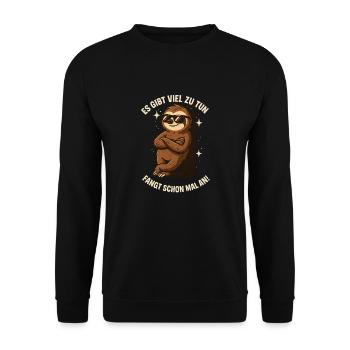 Sloth funny saying lazy sloth - Unisex Sweatshirt - black - Front - Alina (178cm) & Michal (187cm)