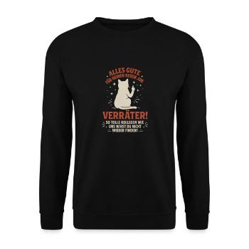 Abschied Kollegen Jobwechsel Arbeitskollege - Unisex Pullover - Schwarz - Vorne - Alina (178cm) & Michal (187cm)