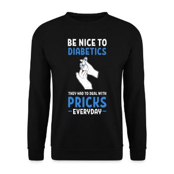 Diabetes Diabetiker Insulin - Unisex Pullover - Schwarz - Vorne - Alina (178cm) & Michal (187cm)