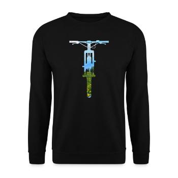 VTT - Alpes - Montagnes - BIN DER MOTOR - VTT - Sweat-shirt Unisexe - noir - Devant - Alina (178cm) & Michal (187cm)