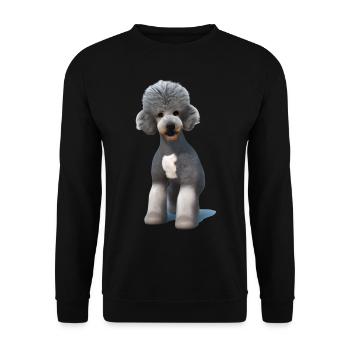 Bedlington Terrier - Unisex Pullover - Schwarz - Vorne - Alina (178cm) & Michal (187cm)