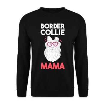 Hund Border Collie Mama - Unisex Pullover - Schwarz - Vorne - Alina (178cm) & Michal (187cm)