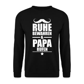Vater Vatertag Papa - Unisex Pullover - Schwarz - Vorne - Alina (178cm) & Michal (187cm)