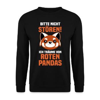 Roter Panda - Unisex Pullover - Schwarz - Vorne - Alina (178cm) & Michal (187cm)