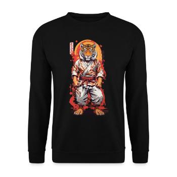 Martial Arts Tiger Kanji Karate Judo Jiujitsu - Unisex Sweatshirt - black - Front - Alina (178cm) & Michal (187cm)