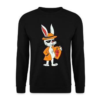 Lapin Rongeur Carotte Carottes Faim Vitamines Collation - Sweat-shirt Unisexe - noir - Devant - Alina (178cm) & Michal (187cm)
